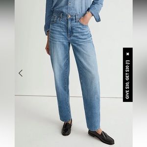 Madewell Slouchy Boyjean in Rosewell Wash